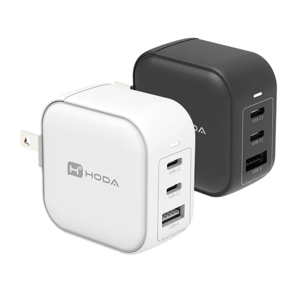 65W GaN氮化鎵智慧方型三孔電源供應器 / 極速智能充電器 | HODA