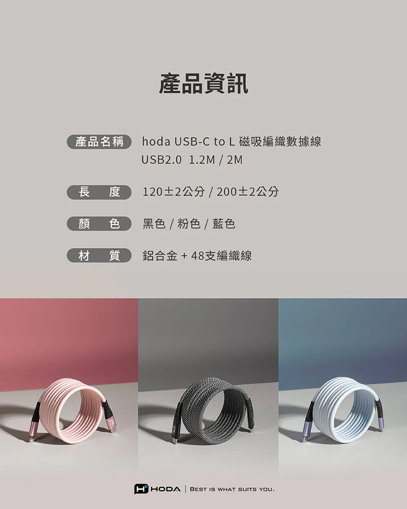 吸收納編織快充線